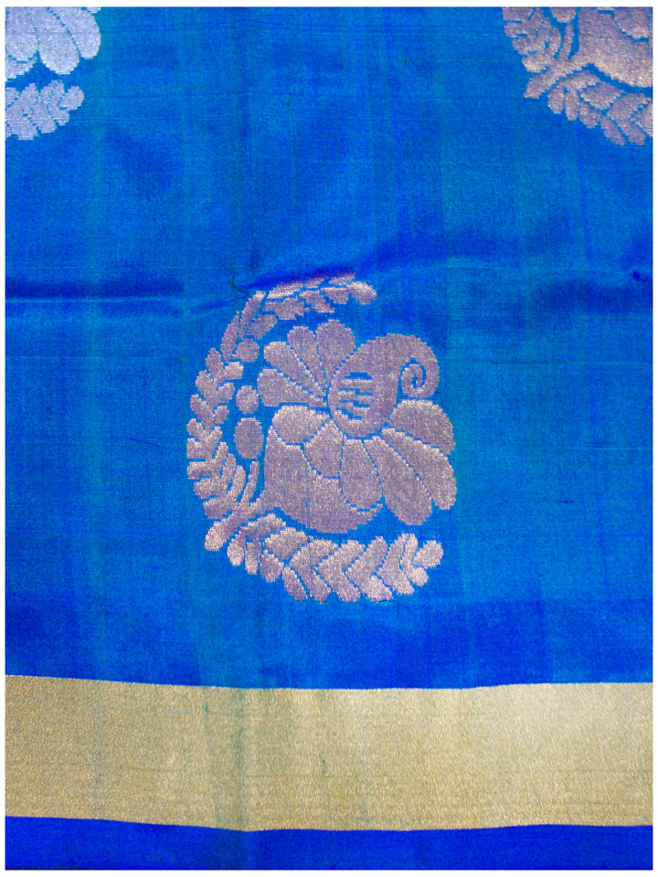 Venkatagiri pure silk Jamdhani saree Light Blue Shade