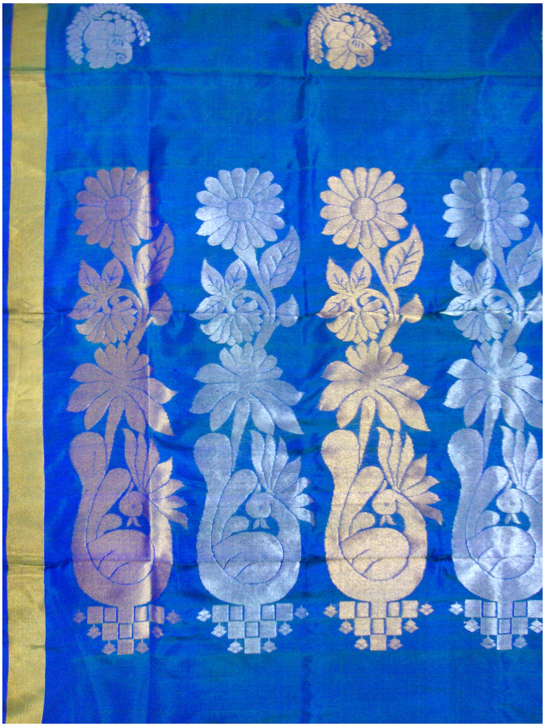 Venkatagiri pure silk Jamdhani saree Light Blue Shade