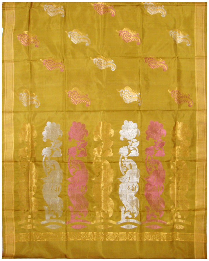 Venkatagiri Pure Silk Saree Mustered Shade