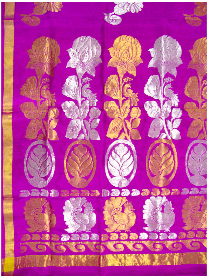 Venkatagiri pure silk Jamdhani saree Light Magenta Shade