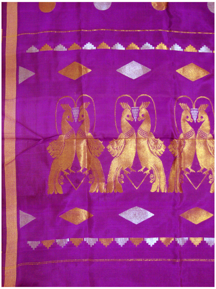 Venkatagiri pure silk Jamdhani saree Violet shade