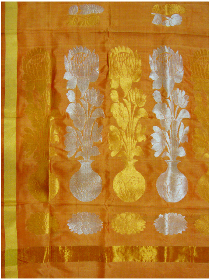 Venkatagiri pure silk Jamdhani saree Mustered Shade