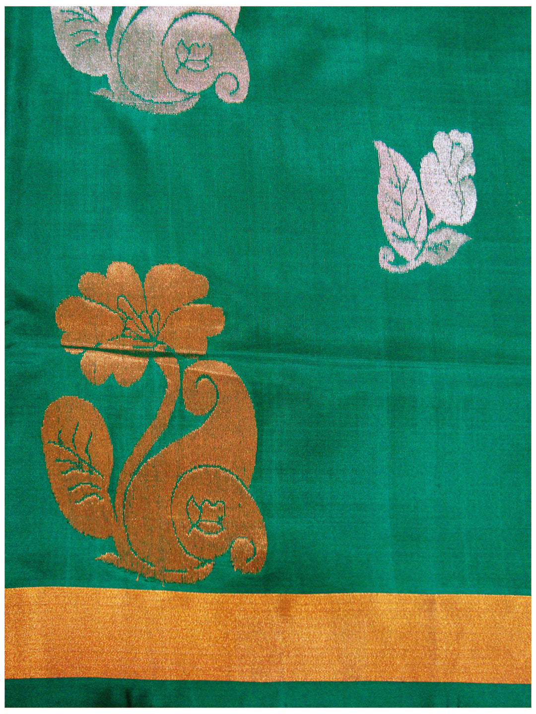 Venkatagiri pure silk Jamdhani saree Dark Sea Green Shade