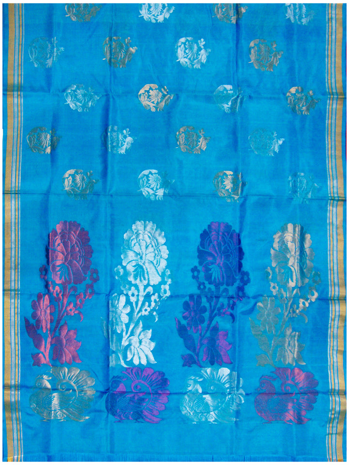 Venkatagiri pure silk Jamdhani saree Light Blue Shade