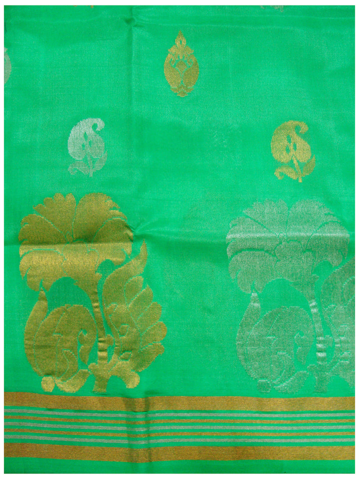 Venkatagiri pure silk Jamdhani saree Light Ananda Green