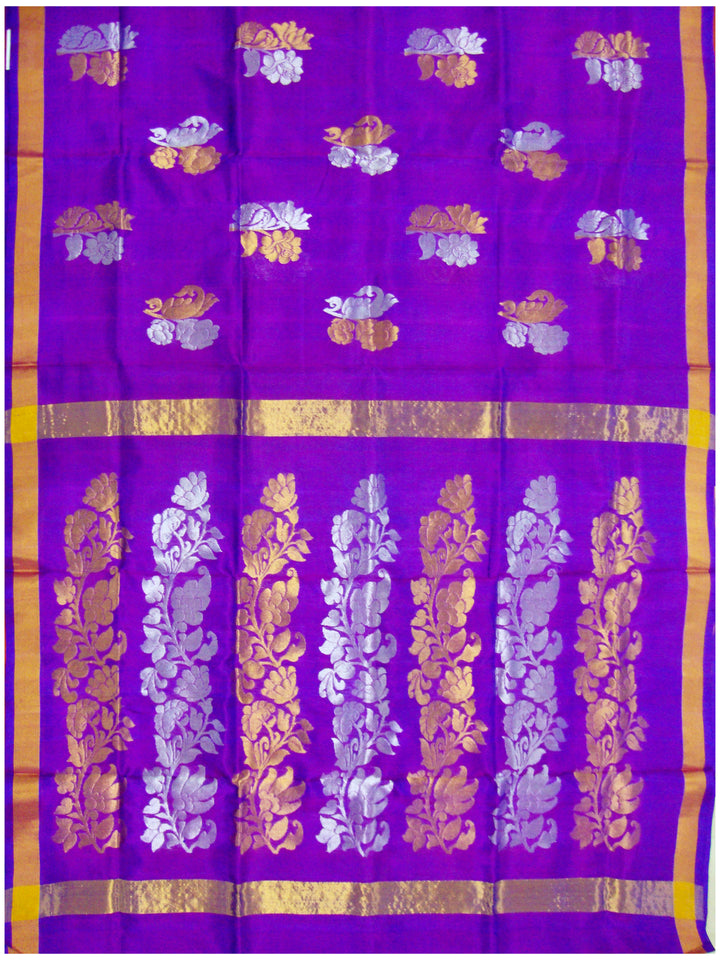 Venkatagiri pure silk Jamdhani saree Blue and Red