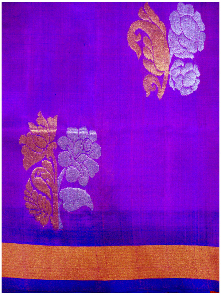Venkatagiri pure silk Jamdhani saree Blue and Red