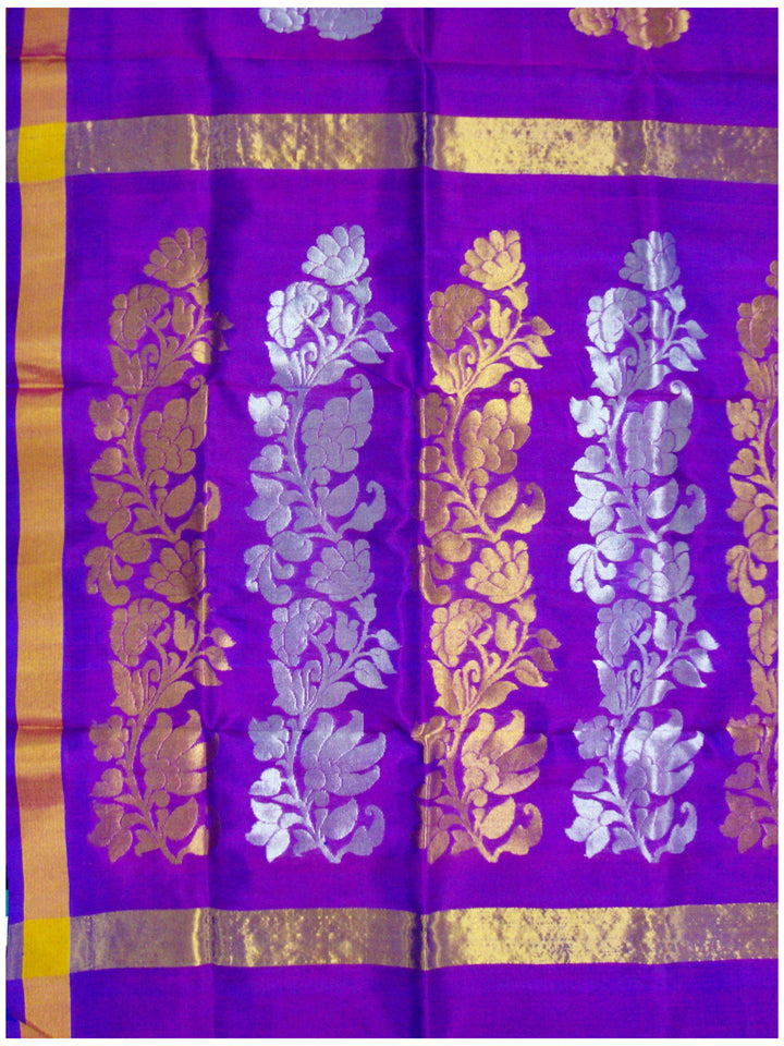 Venkatagiri pure silk Jamdhani saree Blue and Red