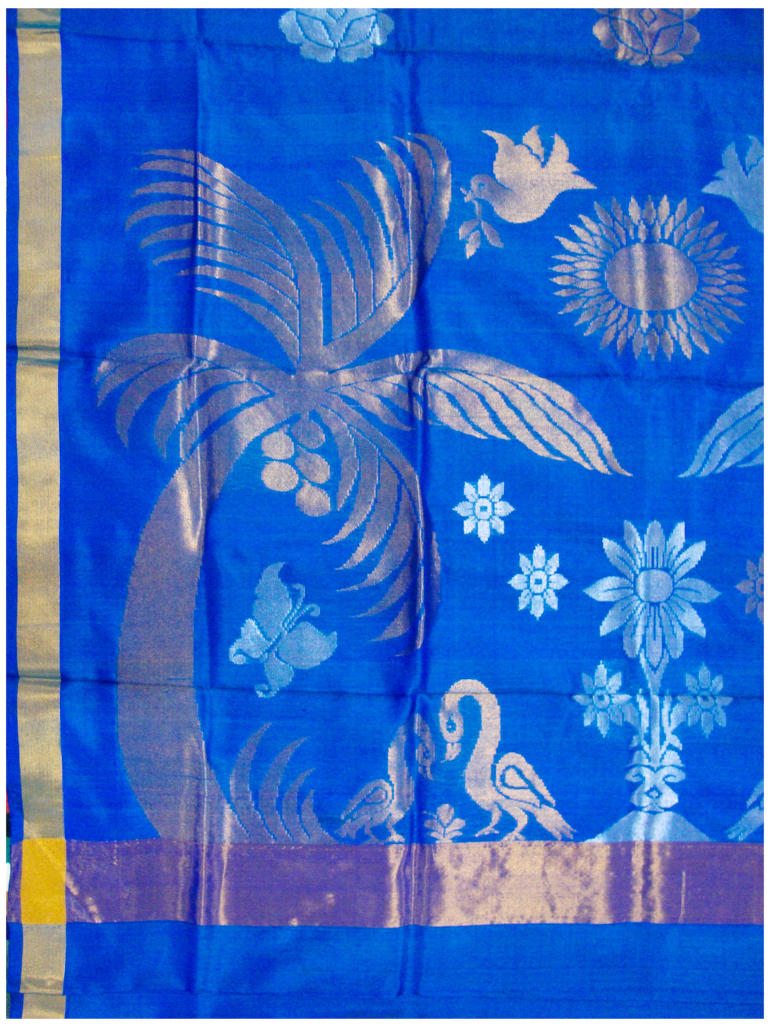 Venkatagiri pure silk Jamdhani saree Royal Blue Shade