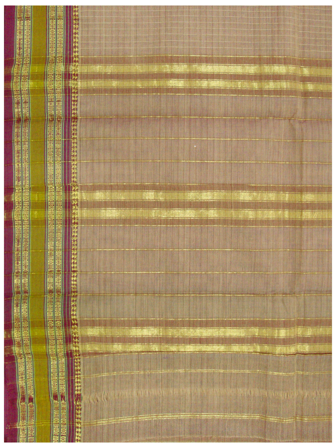 Narayanapet Cotton Saree Mehroon and Cream shade