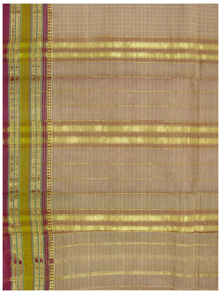 Narayanapet Cotton Saree Mehroon and Cream shade