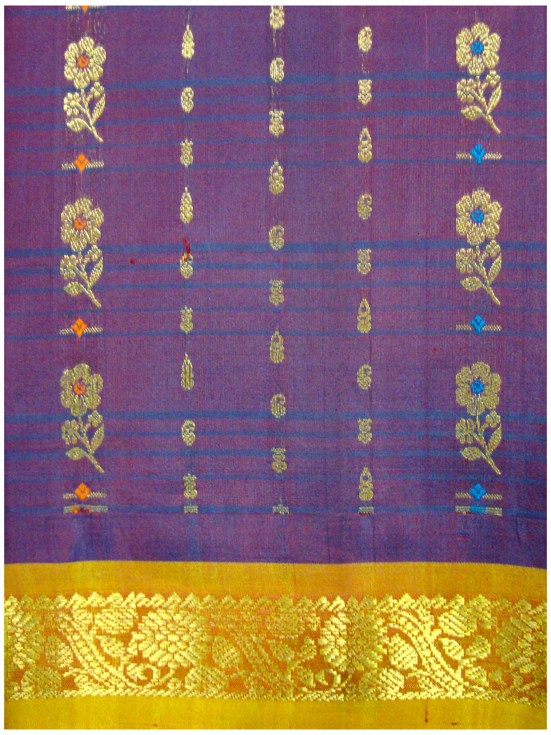 Dharmavaram Pure silk saree Mixed shade of Blue and Mehroon
