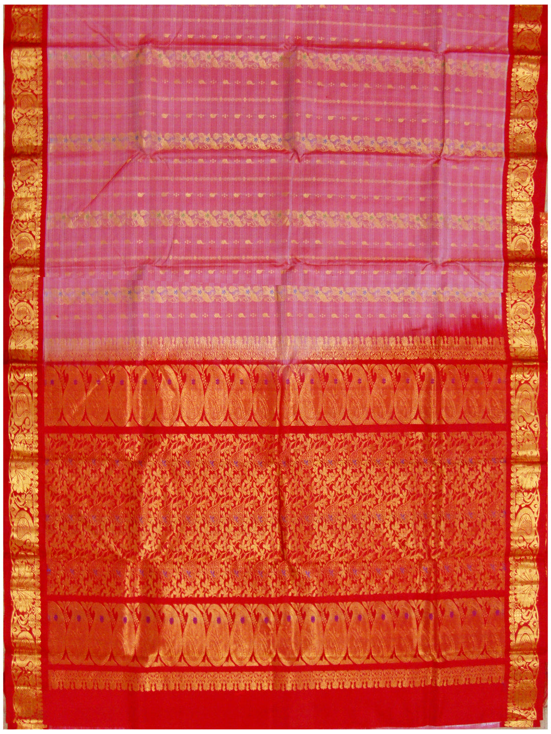 Dharmavaram Pure Silk Fancy saree Mix shades of Red and Pink