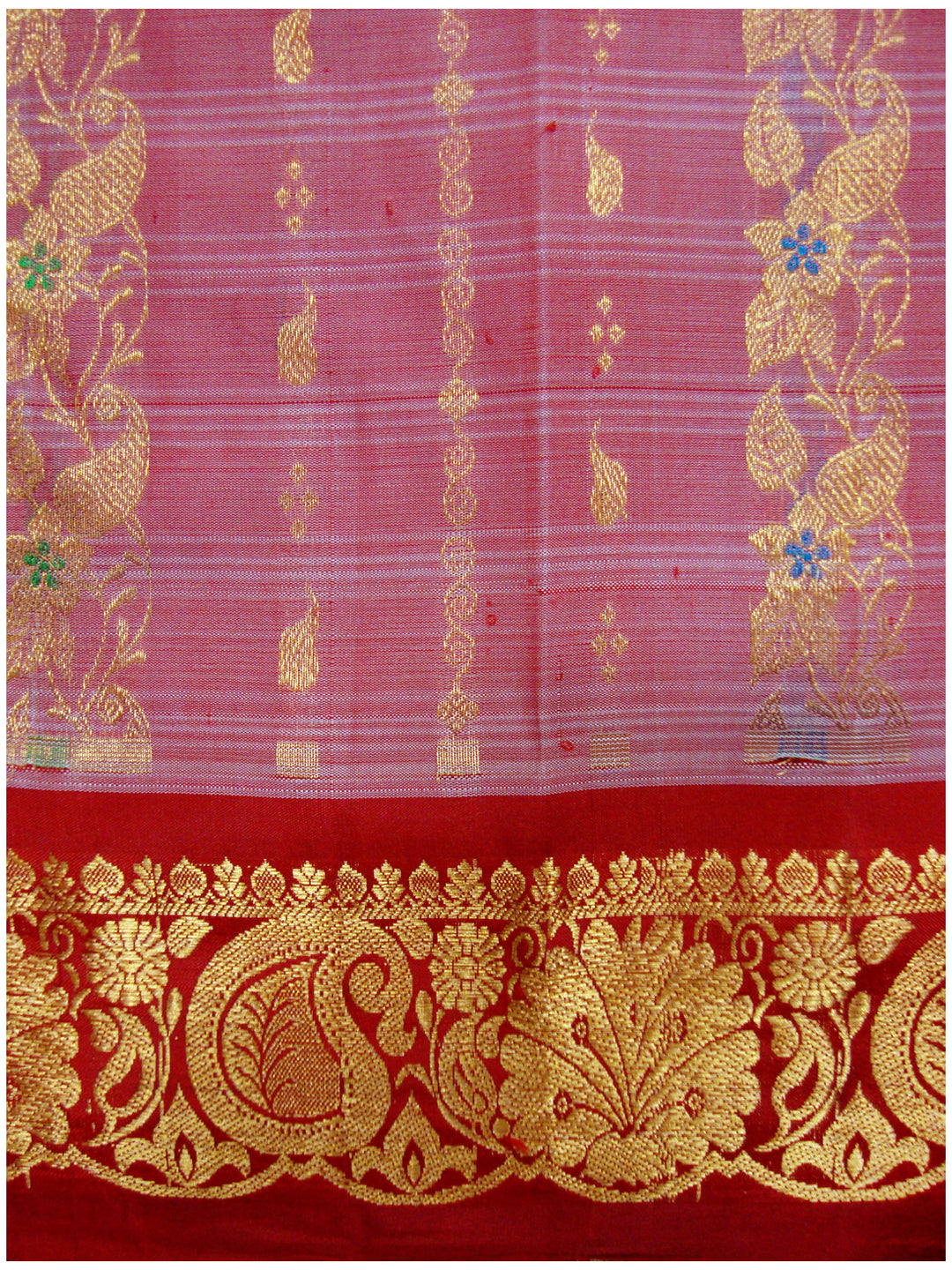 Dharmavaram Pure Silk Fancy saree Mix shades of Red and Pink