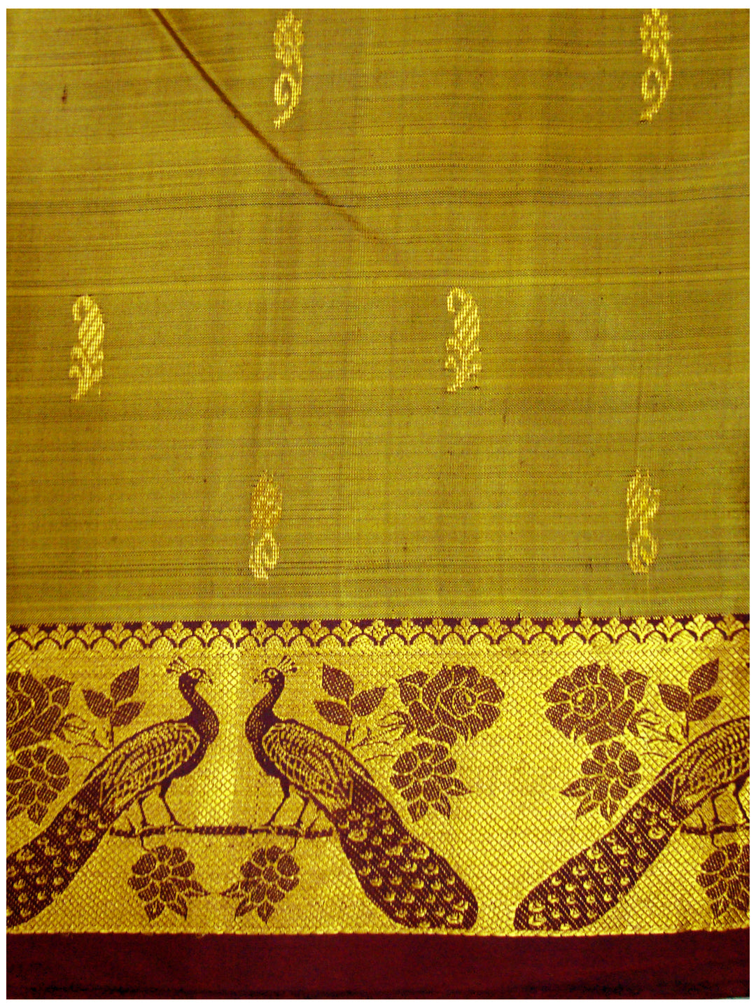 Dharmavaram Pure silk saree Olive Green shade