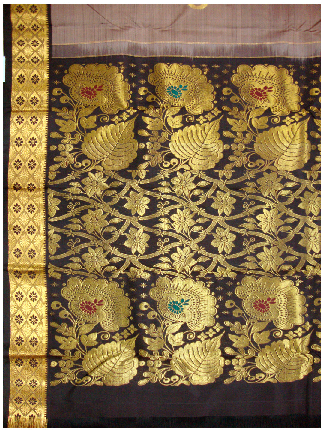 Dharmavaram Pure silk saree Cream shade