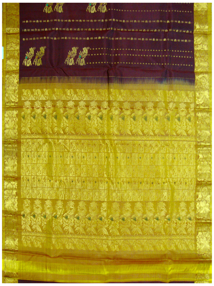Dharmavaram Pure silk saree zari Teega design Magenta Shade