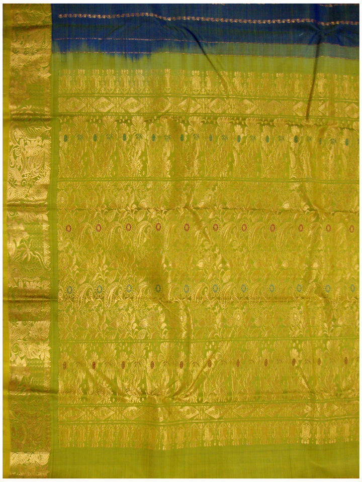 Dharmavaram Pure silk saree Blue and Green shade