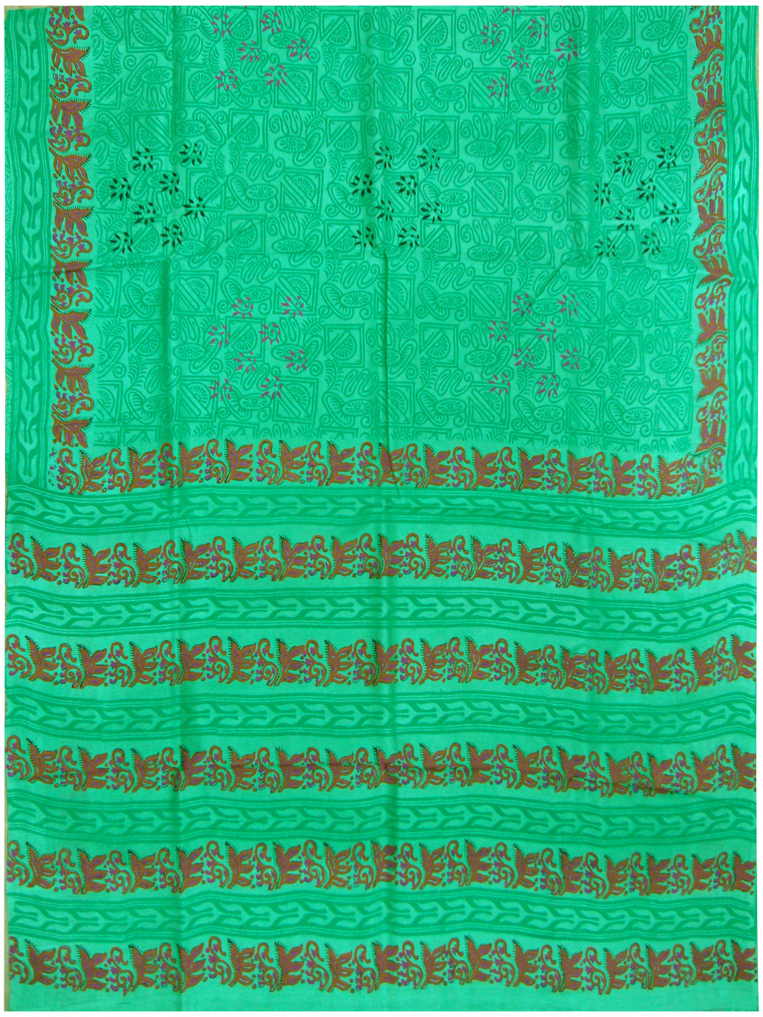 Printed silk saree Light Ananada Green Shade