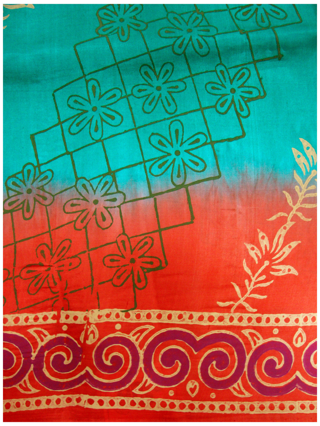 Printed silk saree with Turquoise Blue shade