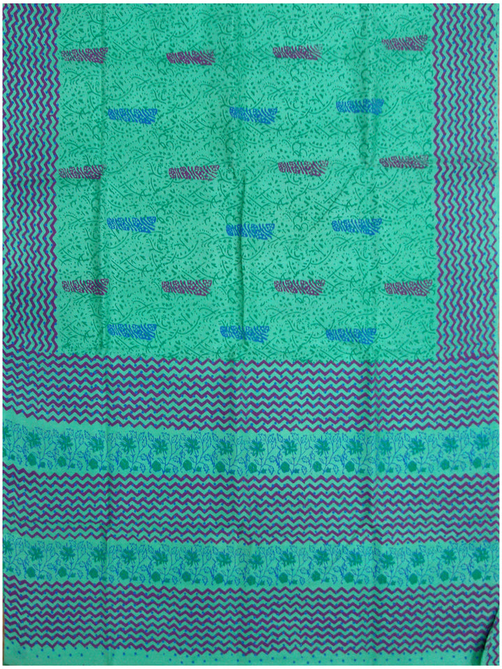 Printed silk saree Light Sea Green shade