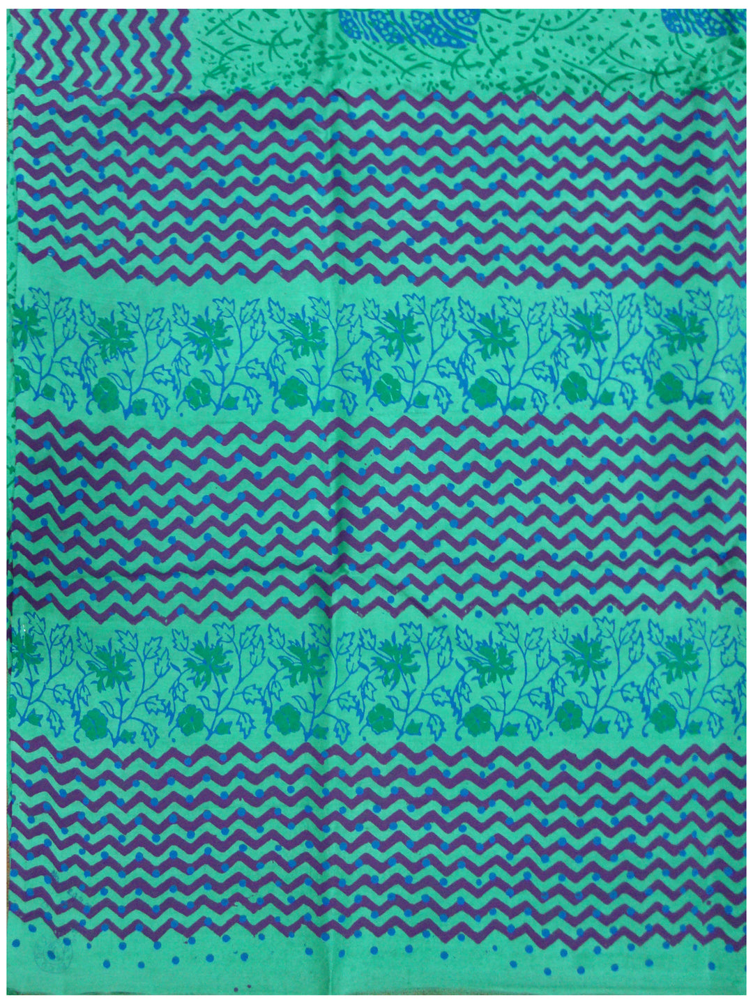 Printed silk saree Light Sea Green shade