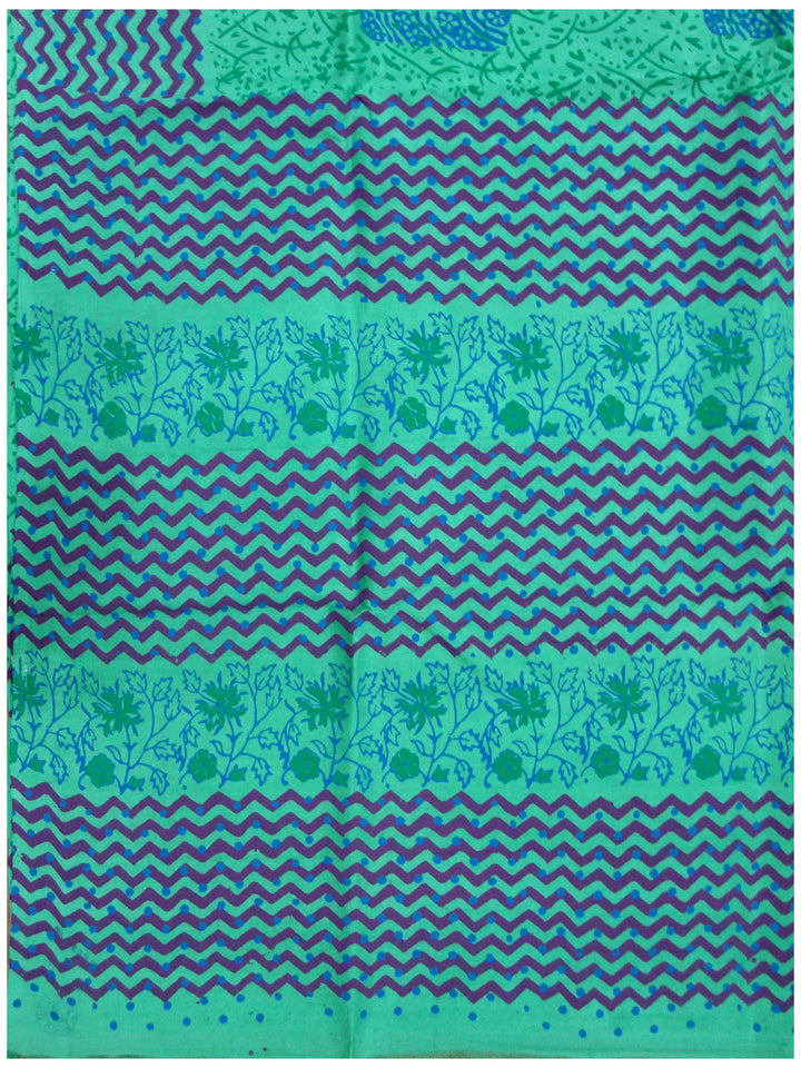 Printed silk saree Light Sea Green shade
