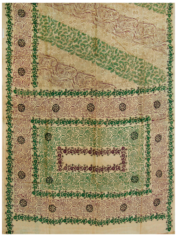Printed silk saree Light Cream shade