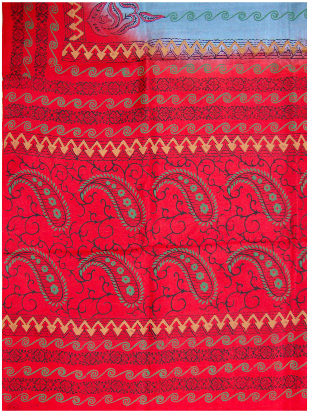 Printed silk saree Cement colour