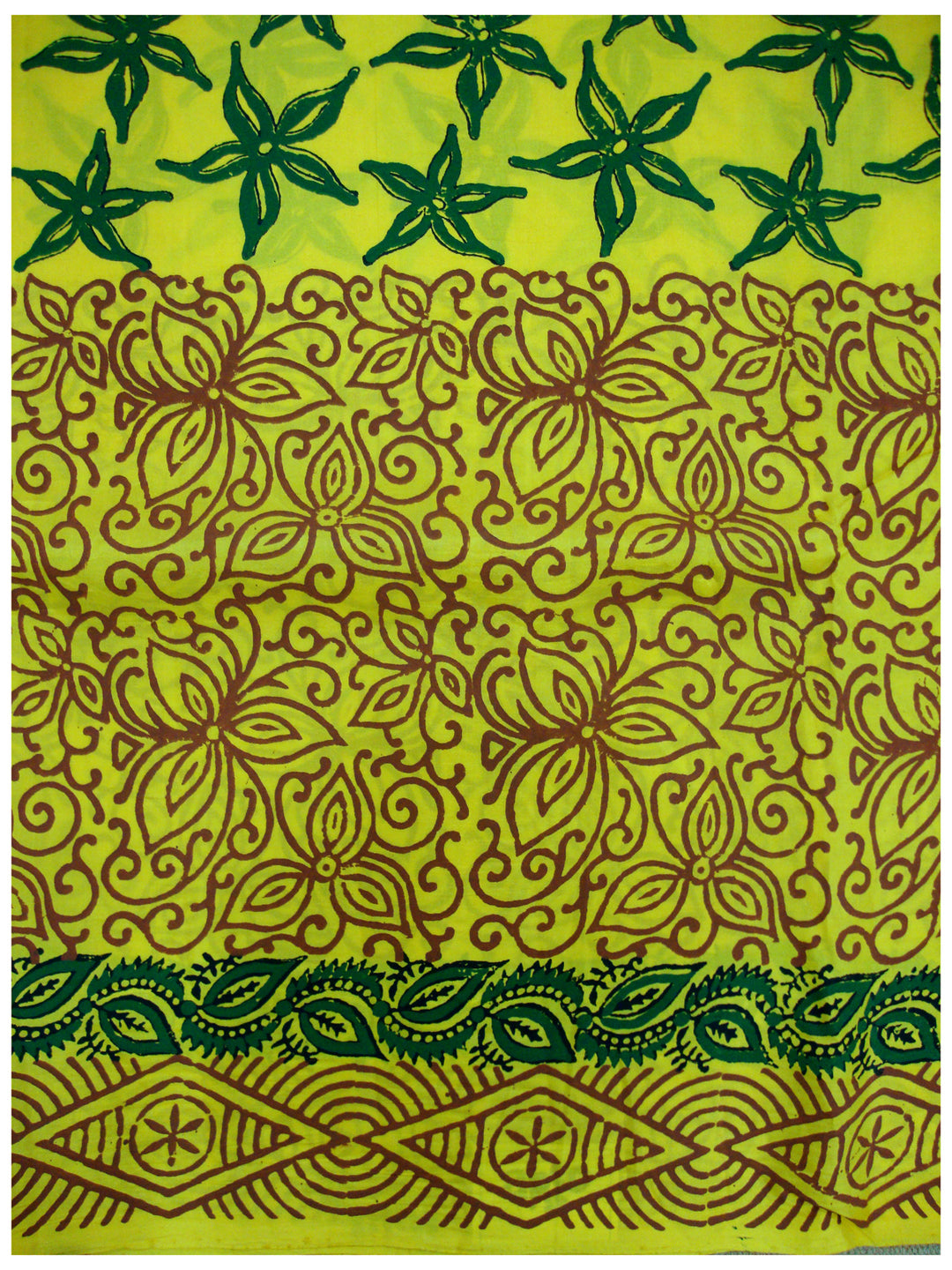 Printed silk saree Lime yellow shade