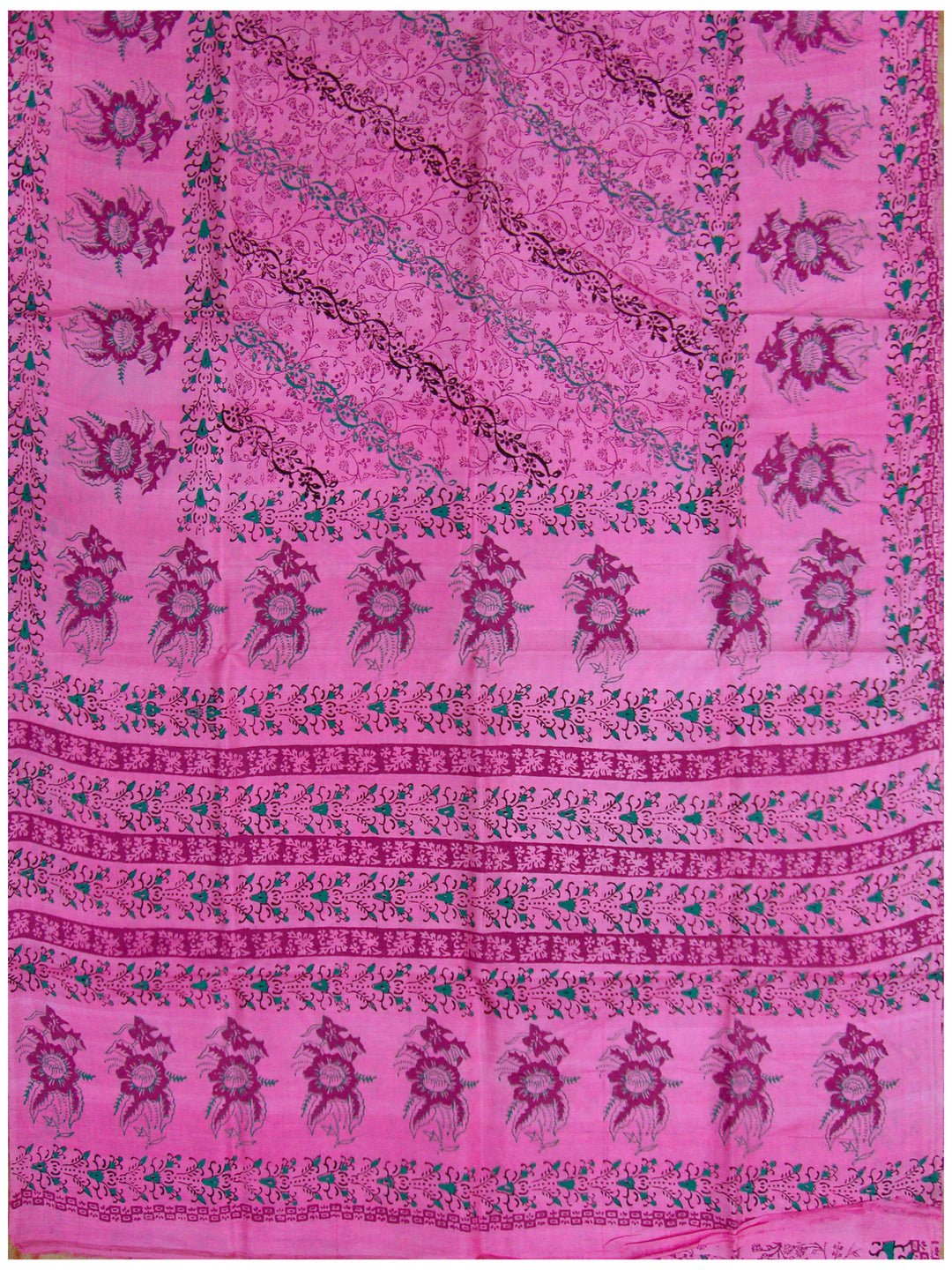 Printed silk saree Light Rose pink shade