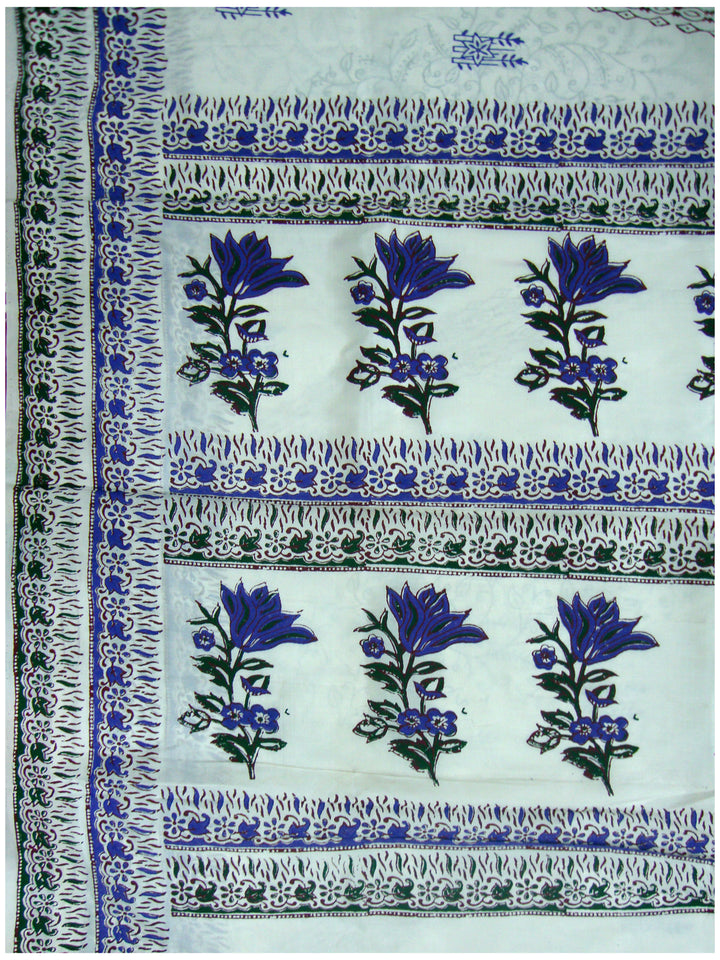 Pure silk printed saree White Shade