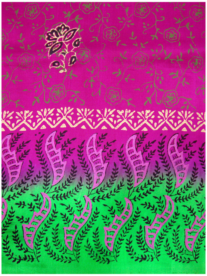 Printed silk saree Multi colour with Rose pink shade