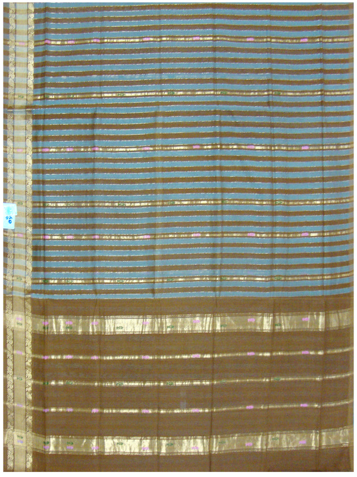 Rajahmundry Fancy cotton saree Brown and Light Blue