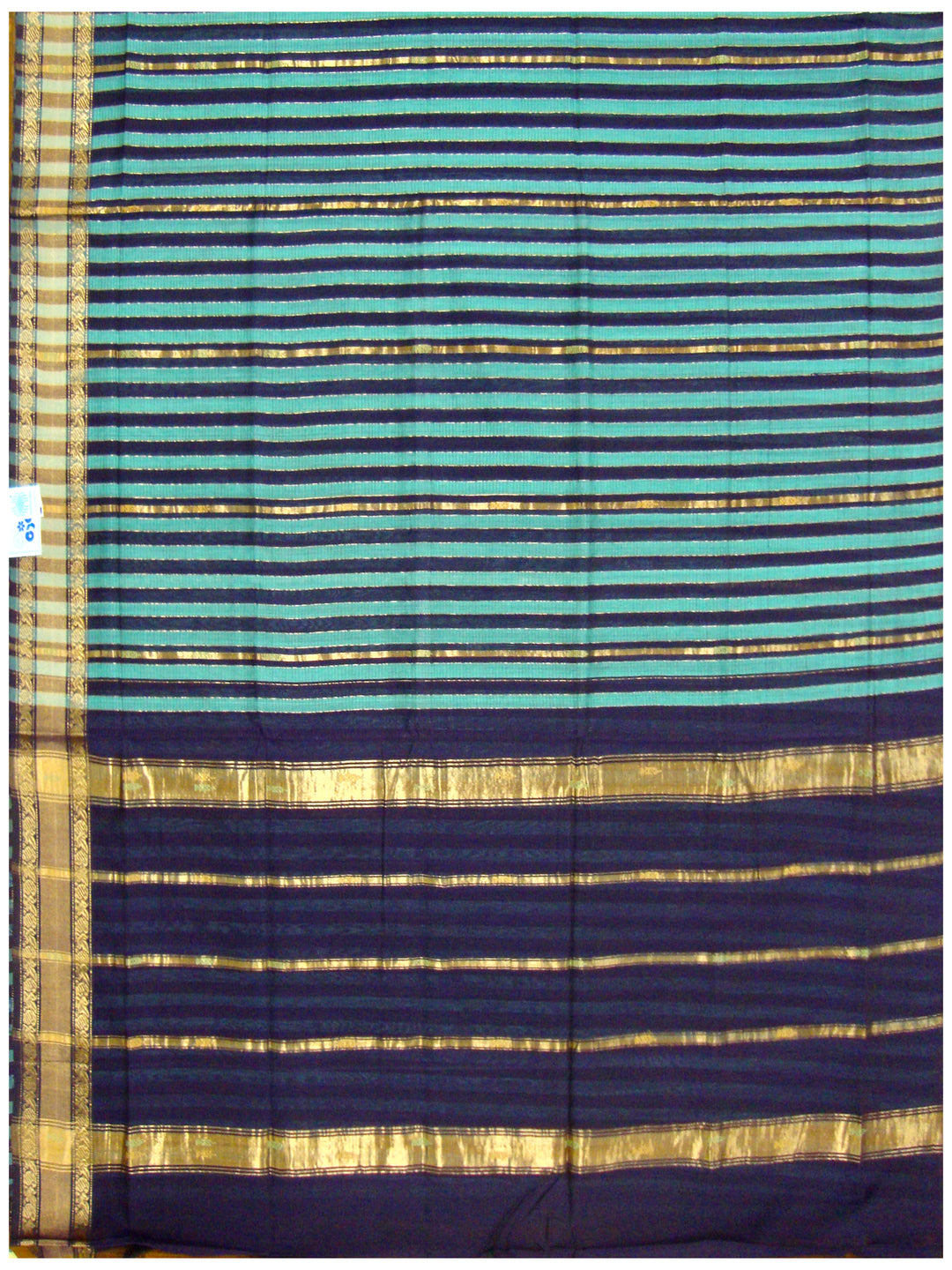 Rajahmundry Cotton saree Light and Navy Blue Shadw