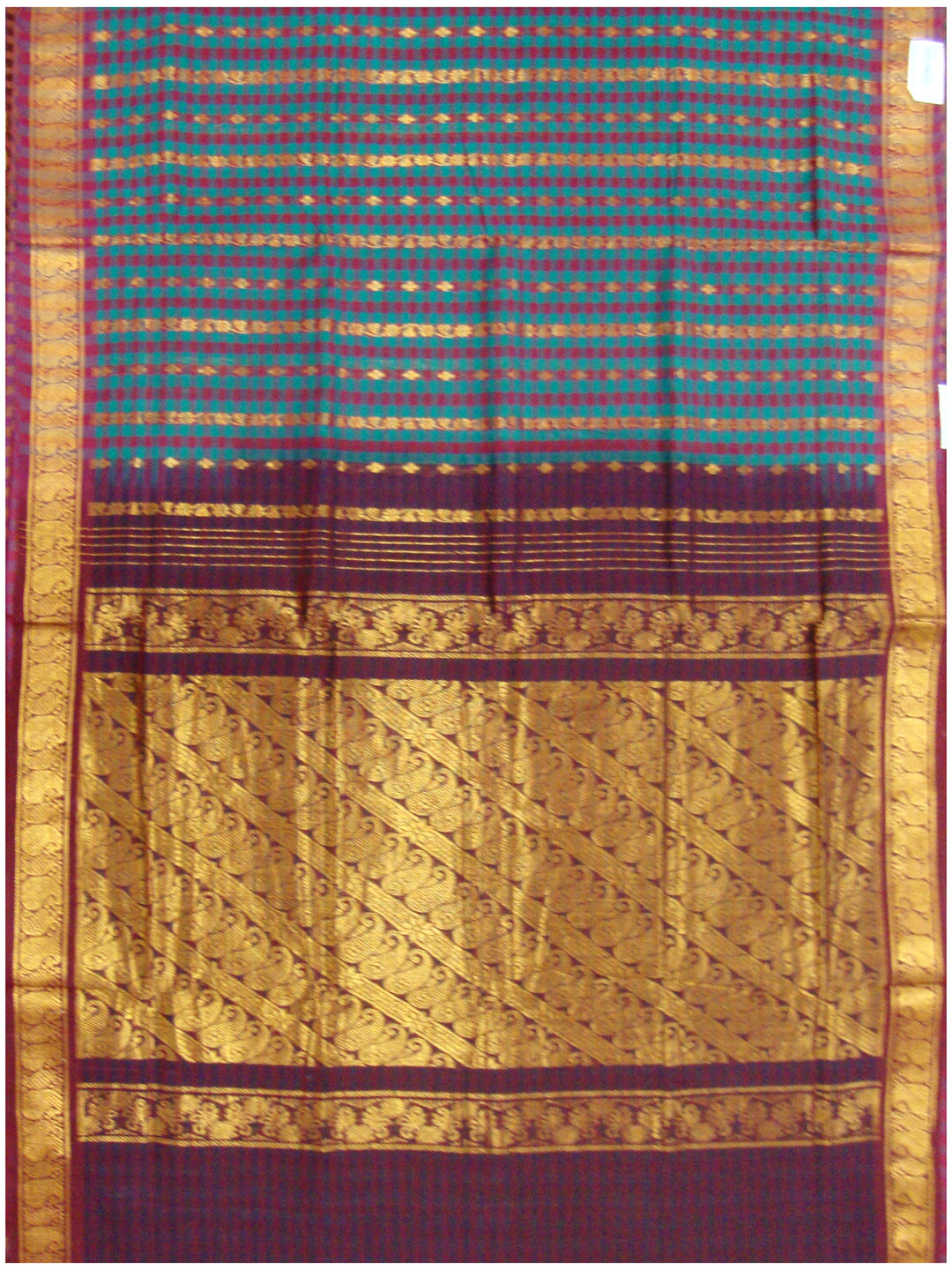 Rajahmundry Cotton saree Maroon and Cyan