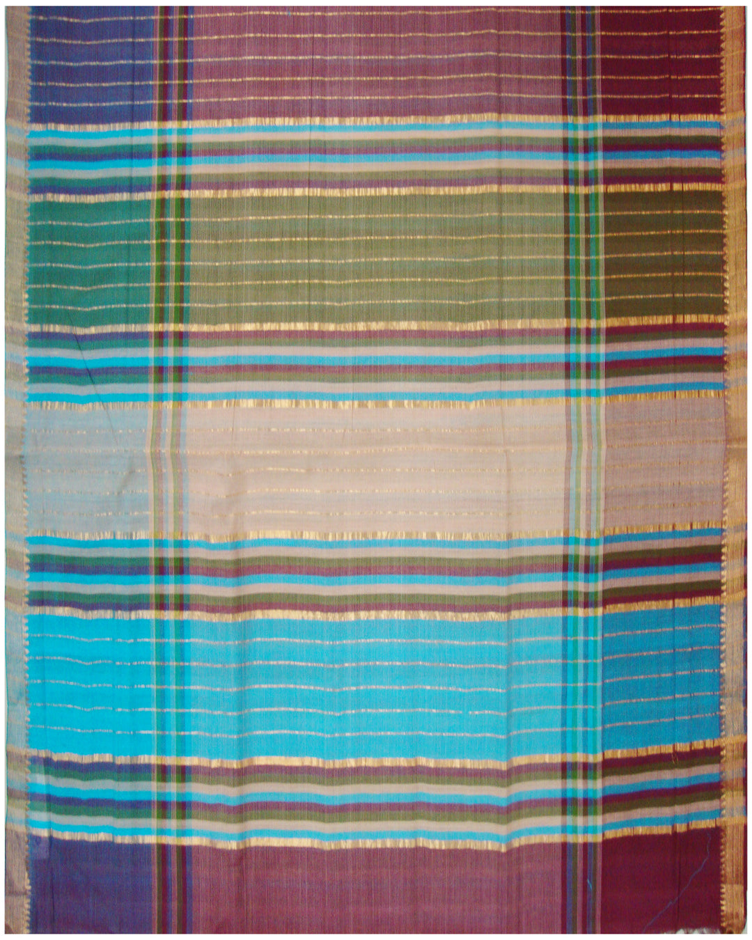 Mangalagiri Cotton saree Maroon and Cream
