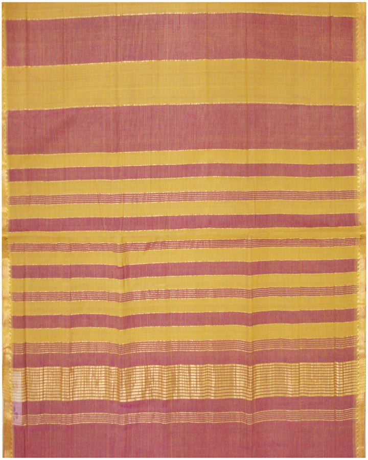 Mangalagiri Cotton saree Light Pink and Mustered