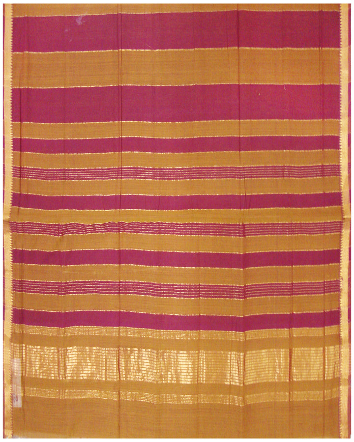 Mangalagiri Cotton saree Purple and Peru Shade