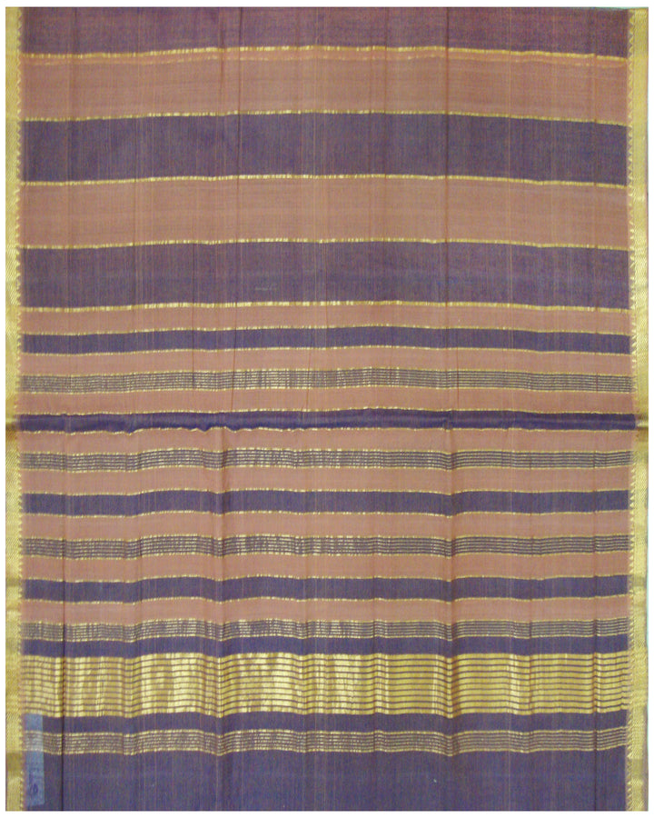 Mangalagiri Cotton saree Brown ans Violet