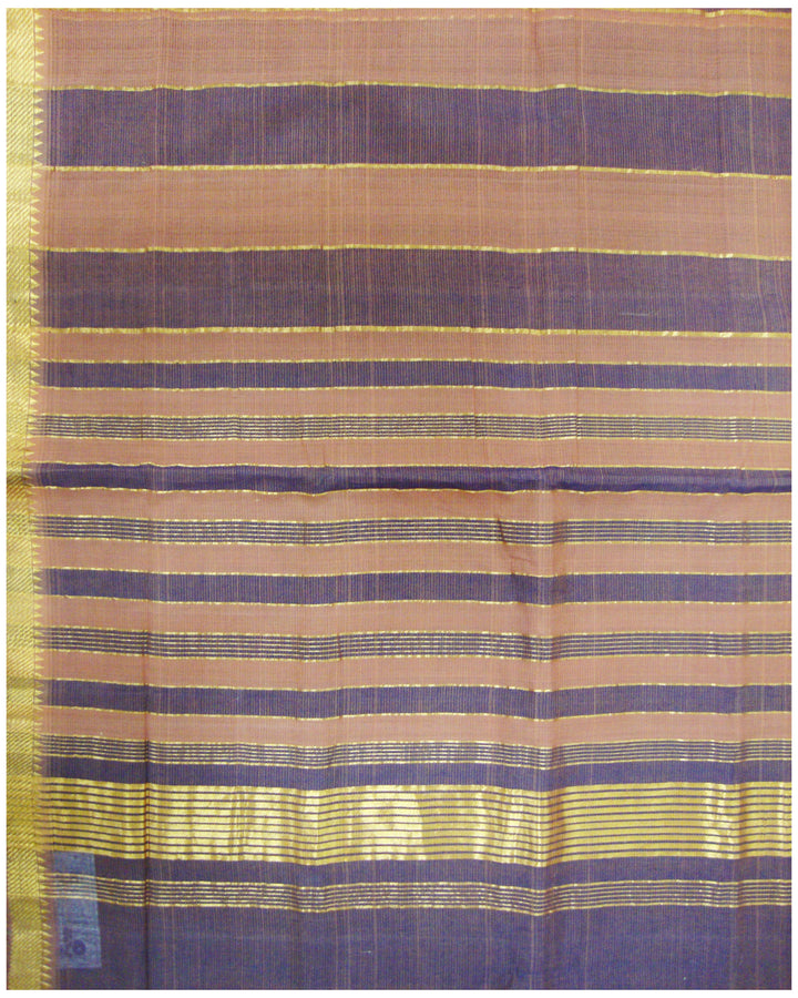 Mangalagiri Cotton saree Brown ans Violet