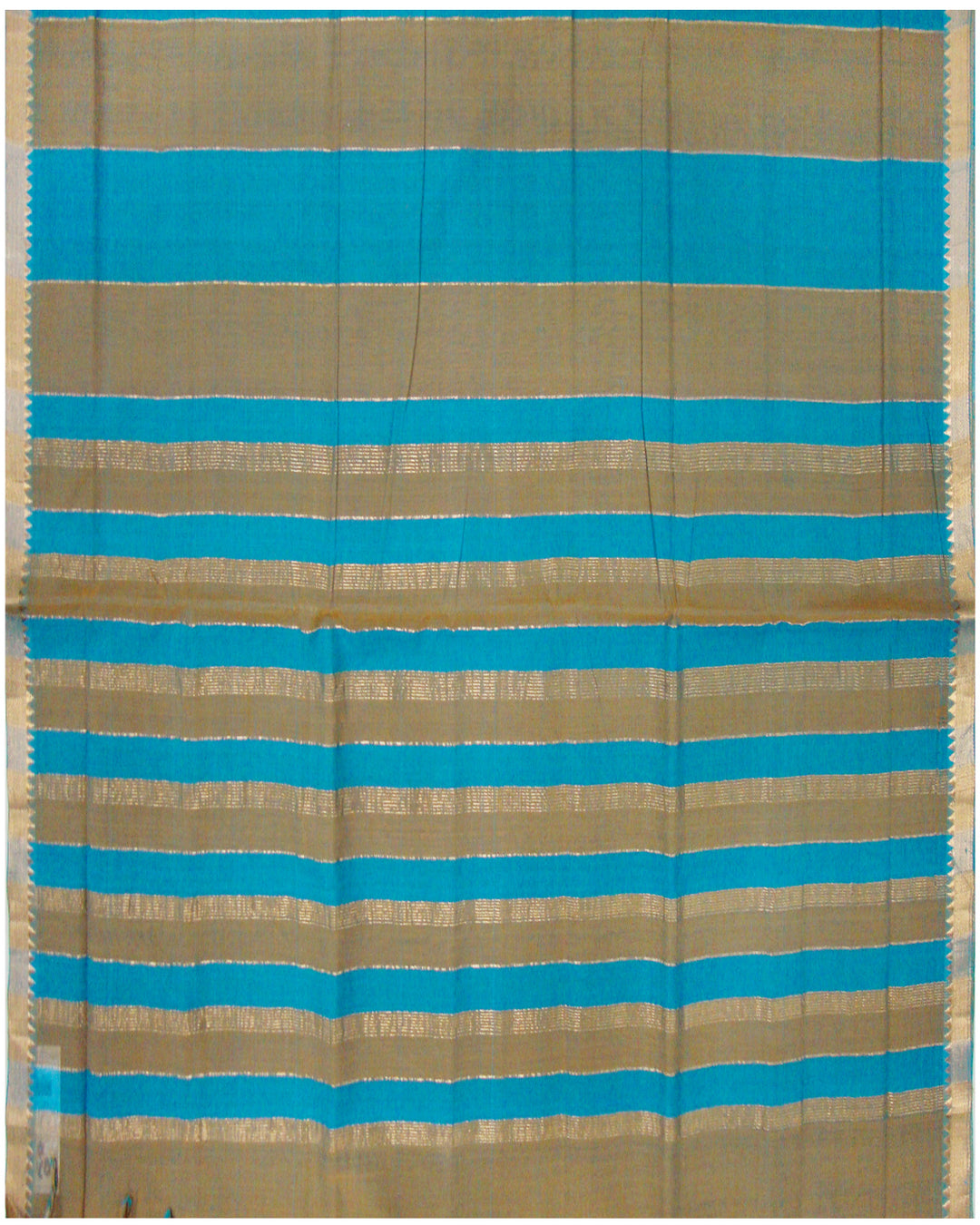 Mangalagiri Cotton saree Brown and Blue