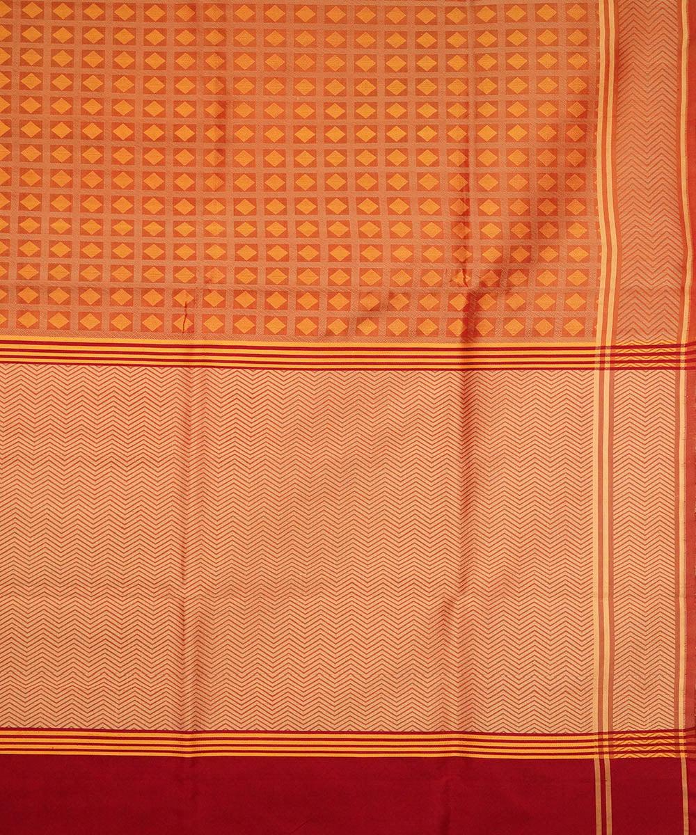 Golden red handwoven silk banarasi saree