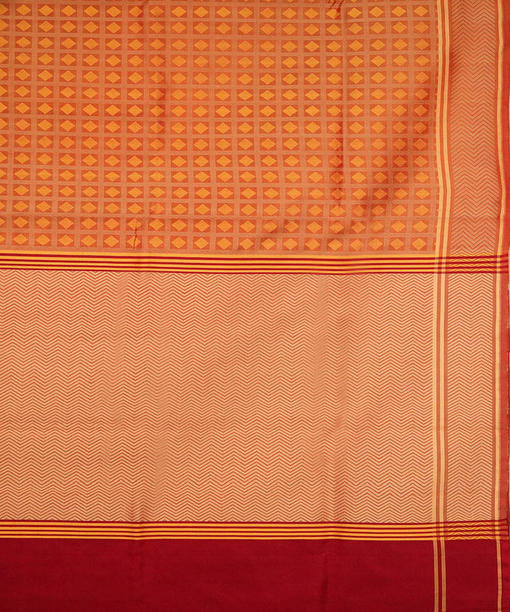 Golden red handwoven silk banarasi saree