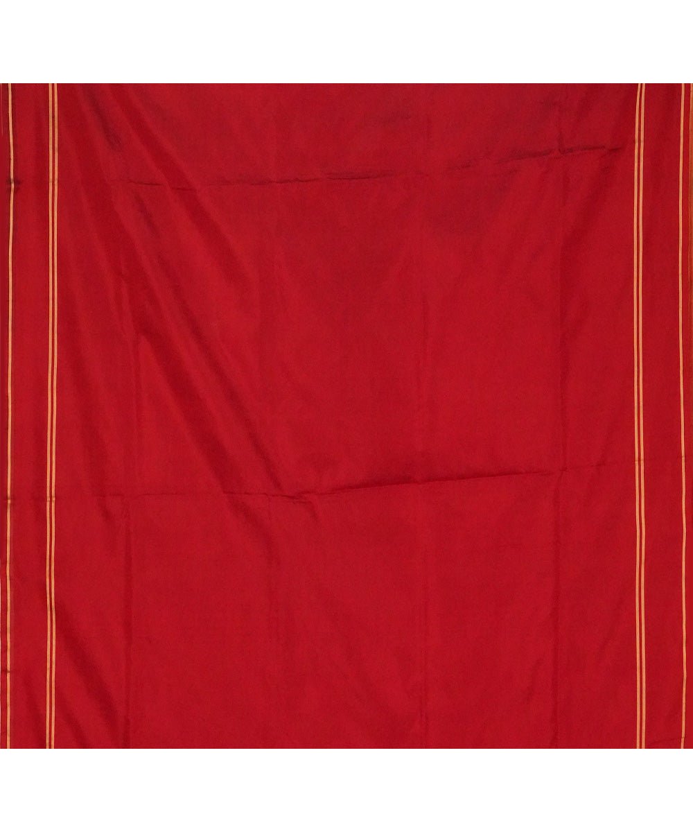 Golden red handwoven silk banarasi saree
