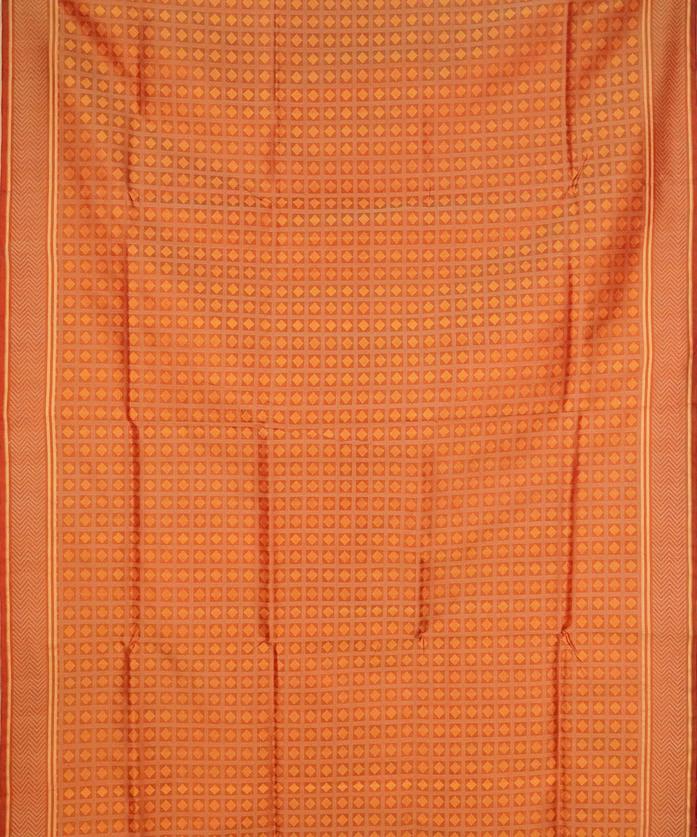 Golden red handwoven silk banarasi saree