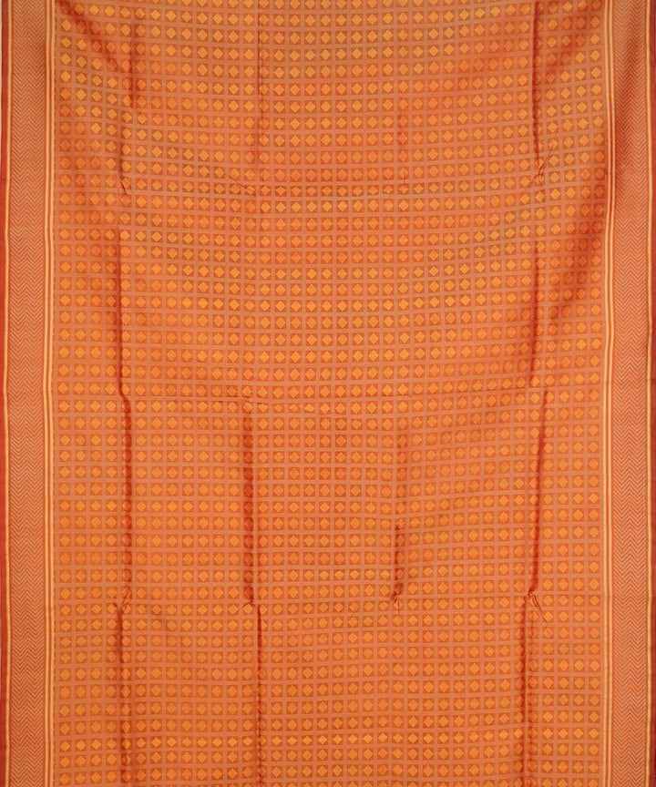 Golden red handwoven silk banarasi saree