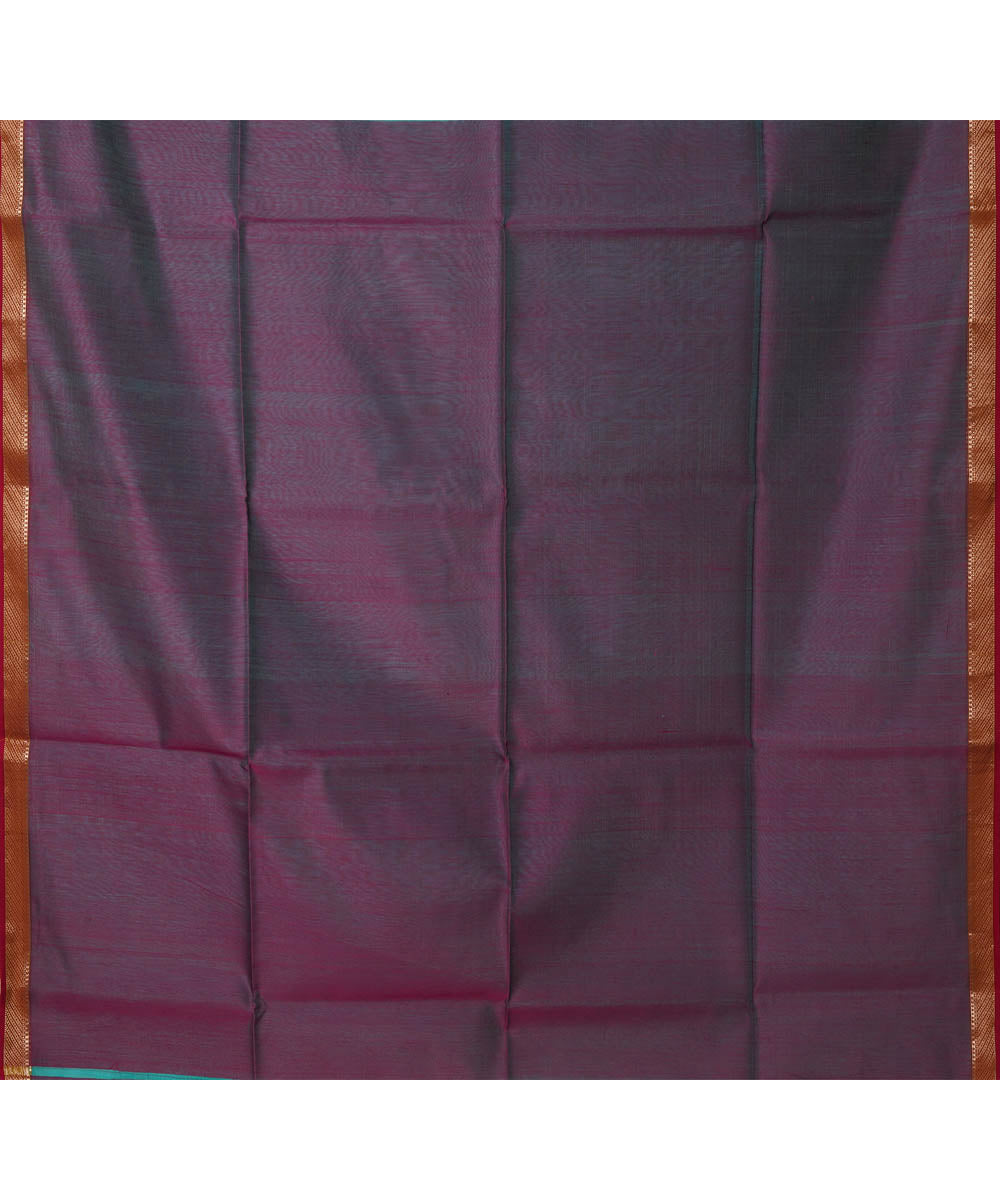 Aqua blue handwoven cotton silk maheshwari saree