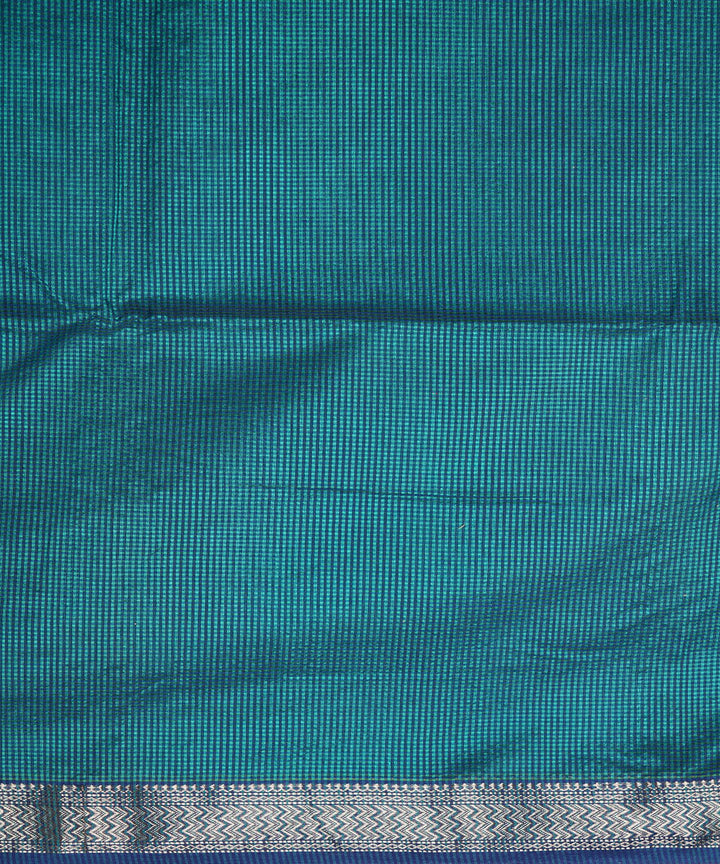 Sea green handwoven cotton silk maheshwari saree
