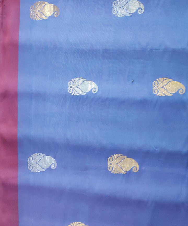 Blue Handwoven Uppada Butta Work Cotton Silk Saree